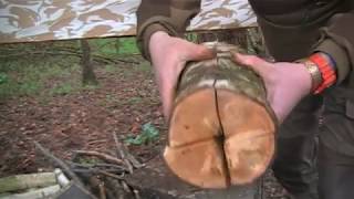 rocket stove swedish candle finnish candle bushcraft skills [upl. by Khalsa542]