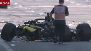 Fans hail ‘miracle’ as sickening F2 crash totally destroys one car and leaves another on its side [upl. by Sineray]