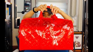 Louis Vuitton Virgil Abloh Keepall 50 in Red PVC Review and Size Comparison [upl. by Zinck]