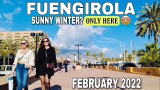 FUENGIROLA MALAGA SPAIN PASEO MARITIMO BEACH WALK IN FEBRUARY 2022 4K Sunny Winter🌞 Only Here😎 [upl. by Ader]