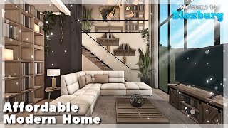 BLOXBURG Warm Affordable Modern Home Speedbuild interior  full tour Roblox House Build [upl. by Arny]