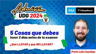 Qué llevar a tu examen de admisión UDG 2024 [upl. by Laeahcim]