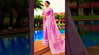 Style your violet saree with basic earrings amp look fab💜🩷🤌🏻trending violet trendingshorts [upl. by Kelcy571]