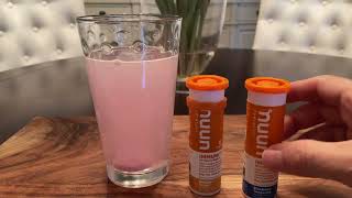 Nuun Hydration Immunity Electrolyte Tablets With 200mg Vitamin C Blueberry Tangerine and Orange Cit [upl. by Aynekal747]