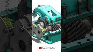 Helical Gear Box  1 2 Ratio  link in Description shorts tutorial designwithajay trend ajay [upl. by Cohl]