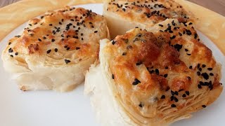 Peynirli Dilim Börek Cheesy Puff Pastry Rolls [upl. by Coke]