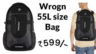 Wrogn travel bag 55 L size Bag  Best travel bag  College students bag around ₹600 Cheap and best [upl. by Greenland681]