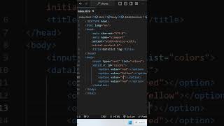 Master Datalist Tags in HTML  Quick HTML Tips for Developers shorts [upl. by Kentiggerma]