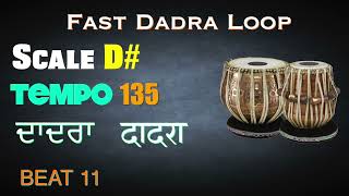 Fast Dadra loop  Scale D 135 bpm  dadra Taal  Tabla For Practice vocal  dadra taal for practice [upl. by Miun]