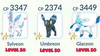 All lvl 50 SHINY EEVEELUTIONS team in Pokemon GO [upl. by Haig376]