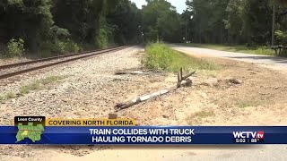 FHP Train hits Leon County debris trailer in Chaires Monday [upl. by Maunsell788]