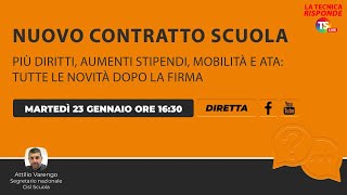 Nuovo contratto scuola più diritti aumenti stipendi mobilità e Ata tutte le novità dopo la firma [upl. by Yun67]