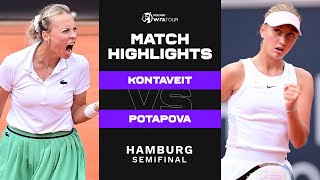 Anett Kontaveit vs Anastasia Potapova  2022 Hamburg Semifinal  WTA Match Highlights [upl. by Elocaj]