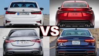 2022 Mercedes C class vs BMW 3 Series Audi A4 amp Lexus IS full review c class 3 series audi a4 [upl. by Ahsekat]