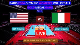 USA Vs Italy LIVE Score UPDATE Today Match 2024 Olympics Women’s Volleyball Gold Medal Game LIVE [upl. by Aihsekyw22]