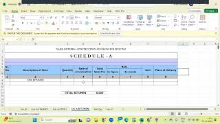 Schedule B BOQ Preparation on Software 9112078539 [upl. by Epilihp]