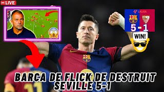 BARÇA 51 SÉVILLE MANITA  LEWANDOWSKI DOUBLÉ  GAVI DE RETOUR LE BARÇA EST PRÊT barcelona laliga [upl. by Assiruam384]