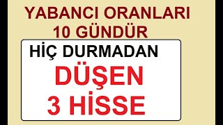 YABANCI ORANLARI 10 GÜNDÜR HİÇ DURMADAN DÜŞEN 3 HİSSE  BIST BORSA HİSSE PARA ŞİRKET KÂR COIN SHARE [upl. by Patt]