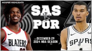 San Antonio Spurs vs Portland Trail Blazers Full Game Highlights  Dec 29  2024 NBA Season [upl. by Nyad146]