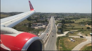 Jet2 Boeing 737800 Firm landing into Thessaloniki runway 34  GDRTJ [upl. by Eekram]