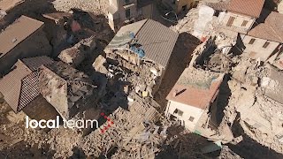 Nel borgo devastato di Pretare vicino Arquata del Tronto video dal drone [upl. by Arorua460]