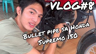 Bullet pipe sa Honda Supremo 150 VLOG8 [upl. by Zurkow754]