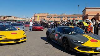 FERRARI CAVALCADE 2023 at the famous Jemaa EL Fna Square in Marrakech Morocco [upl. by Victoir]