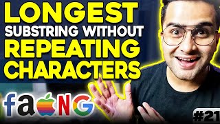 21  Longest Substring Without Repeating Characters Leetcode Medium Interview Questions🔥 [upl. by Berlinda]