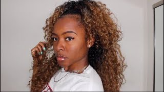 HOW TO STYLE YOUR 12 HALF WIG  HALF UP HALF DOWN  OUTRE PENNY  NATURAL HAIR [upl. by Dearman]