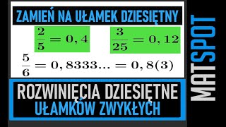 Rozwinięcia dziesiętne ułamków zwykłych [upl. by Alba]