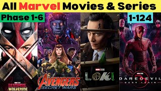 How to watch Marvel movies amp Series MCU in order Phase 1 to 6  MCU old amp upcoming movies amp Series [upl. by Aienahs311]