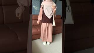 Dress milolink 8 Vest coffelink 40 Pashmina creamy whitelink 18 slinbag outfitideas [upl. by Curnin]