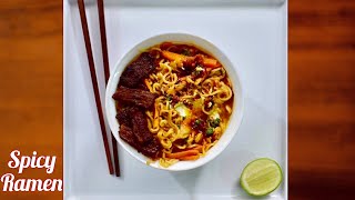 Spicy Beef Ramen Recipe I Homemade [upl. by Comethuauc]