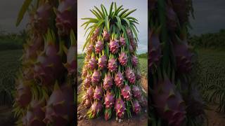 Harvesting more Dragon fruits With New dragon fruit tree planting Methods garden satisfying [upl. by Chiarra]