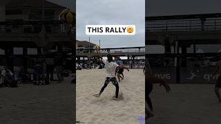 DEFENSIVE Beach Volleyball RALLY😯🔥🏐 beachvolleyball volleyball volleyballworld avp rally [upl. by Haerdna778]