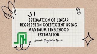 Estimation of coefficient linear regression using maximum likelihood function manual excel [upl. by Irianat]