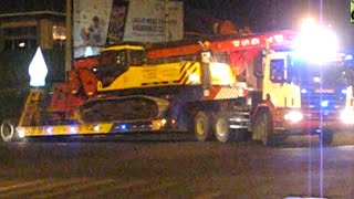 Heavy Haulage Scania Fuso UD Truck Transporting Moving Excavator And Drilling Rig [upl. by Analad154]