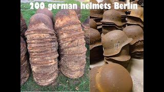 200 German helmets found on the berlin battlefield all stacked up another [upl. by Sarah119]