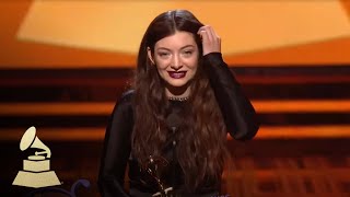 Lorde Wins Best Pop Solo Performance  GRAMMYs [upl. by Aeuhsoj]