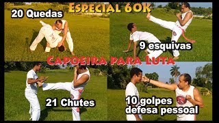 60 movimentos de capoeira para Luta 51 Golpes e 9 esquivas  Técnicas de defesa pessoal [upl. by Aneekan]