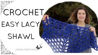 How To Crochet A Lacy Shawl  Calandria Shawl  Crochet Shawls [upl. by Alauqahs]