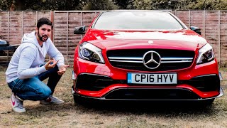 MERCEDES A45 AMG  Interior Exterior Detailed Overview  Exhaust Revs [upl. by Aical349]