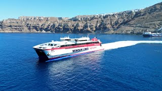 Santorini Mykonos Ferry Vessels  Ferriesingreececom [upl. by Kciredes]