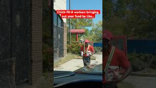 ChickfilA workers bringing out your food be like…  shorts [upl. by Shreve]