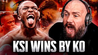 KSI Knocks Out Temper DRUNK REACTION [upl. by Hinman99]