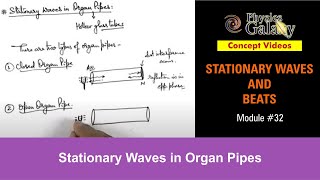 Class 11 Physics  Stationary Waves And Beats  32 Stationary Waves in Organ Pipes  For JEE amp NEET [upl. by Enneiluj]