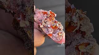 Red wulfenite from China crystals mineralogy mineralspecimen [upl. by Naillimixam]