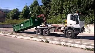 ECO EDIL AUTOTRASPORTI ROCCA DI MEZZO LAQUILAIVECO EUROTRAKKER SCARRABILE HOOKLIFT [upl. by Esnofla259]