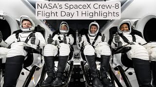 NASA’s SpaceX Crew8 Flight Day 1 Highlights [upl. by Boyd752]