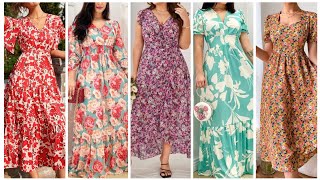 Ideas y diseños de vestidos maxi estampados largos muy atractivos y hermosos [upl. by Albertson]